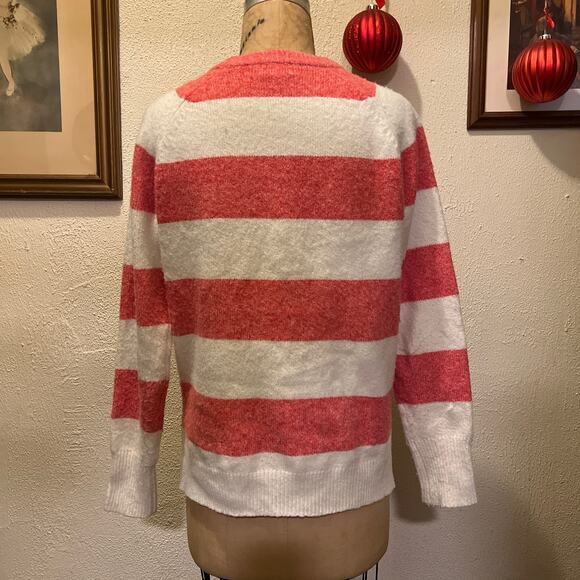 Caslon Cozy Striped Crew Neck Fuzzy Sweater Size S - Picture 10 of 14